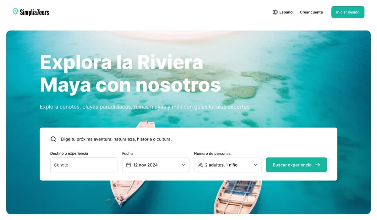 Vista del proyecto Simpliatours: Sistema de Reservas de Tours