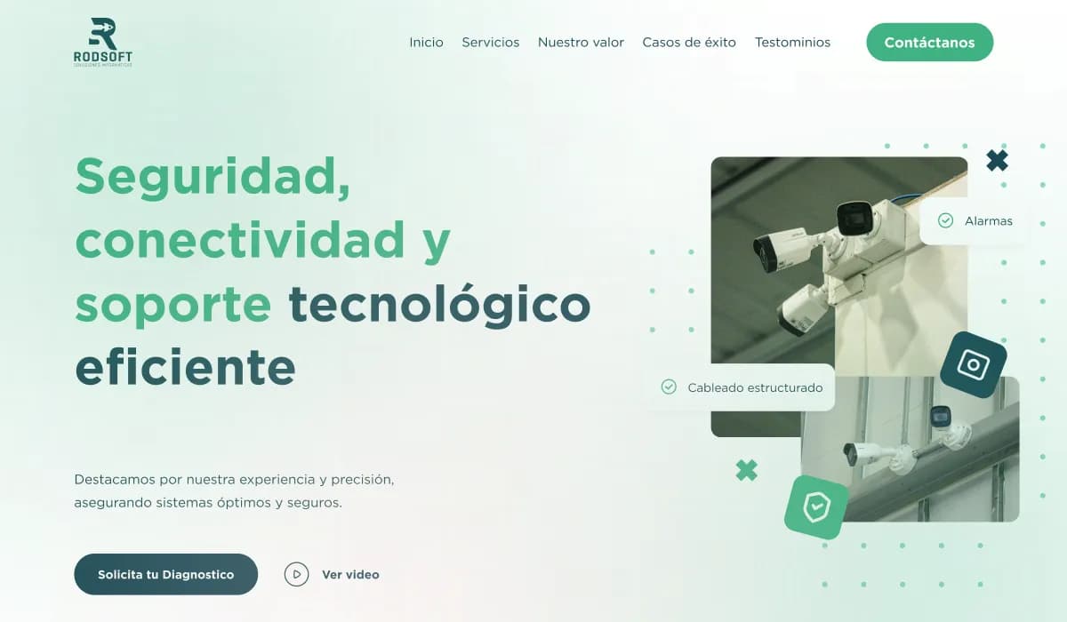 Vista del proyecto Rodsoft — Transformación Digital en Seguridad y Conectividad