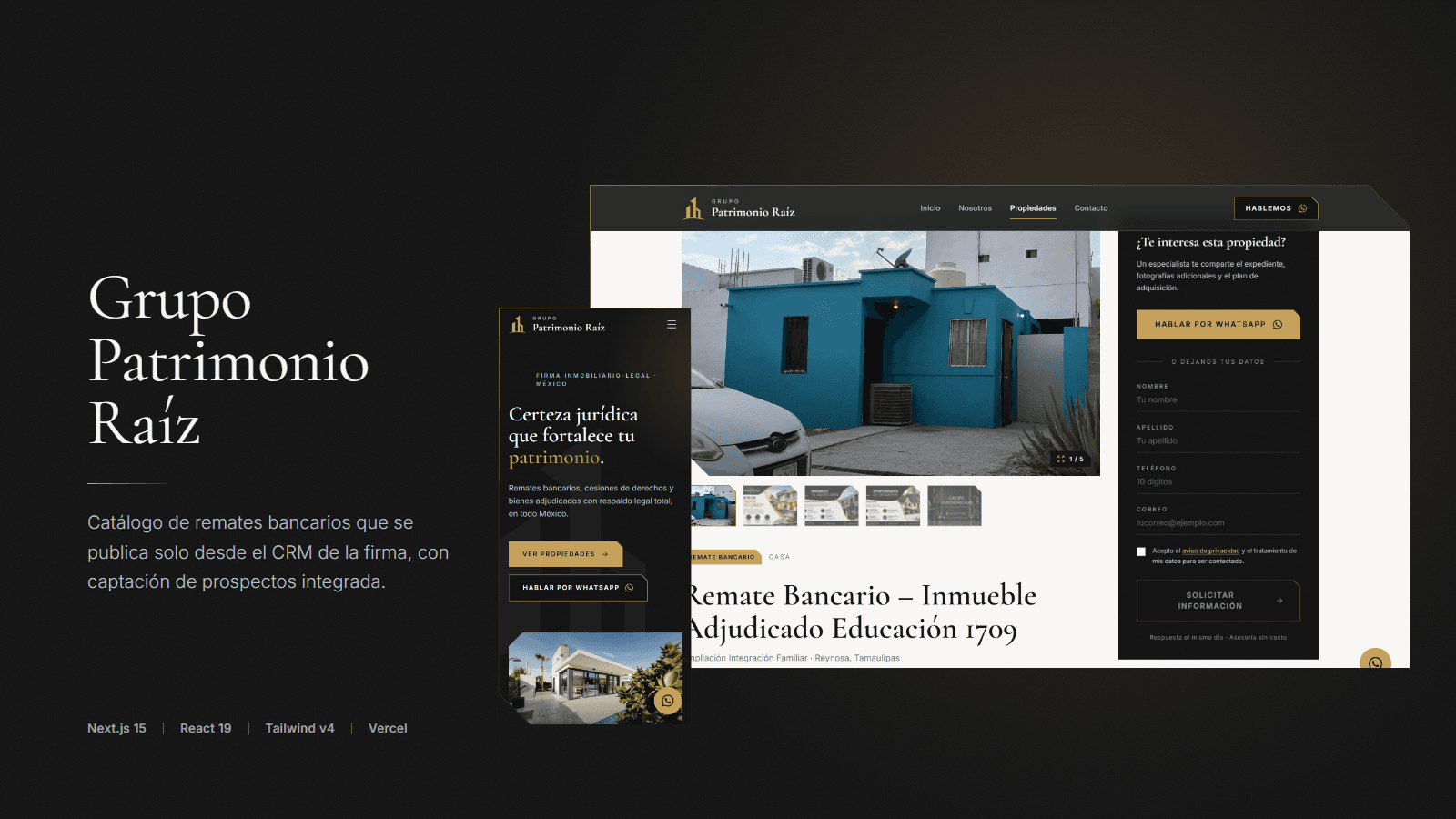 Vista del proyecto Grupo Patrimonio Raíz